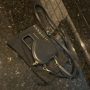 Bandolier Willa Heart Crossbody in Black and Gold - iPhone 13 Pro - LIKE NEW